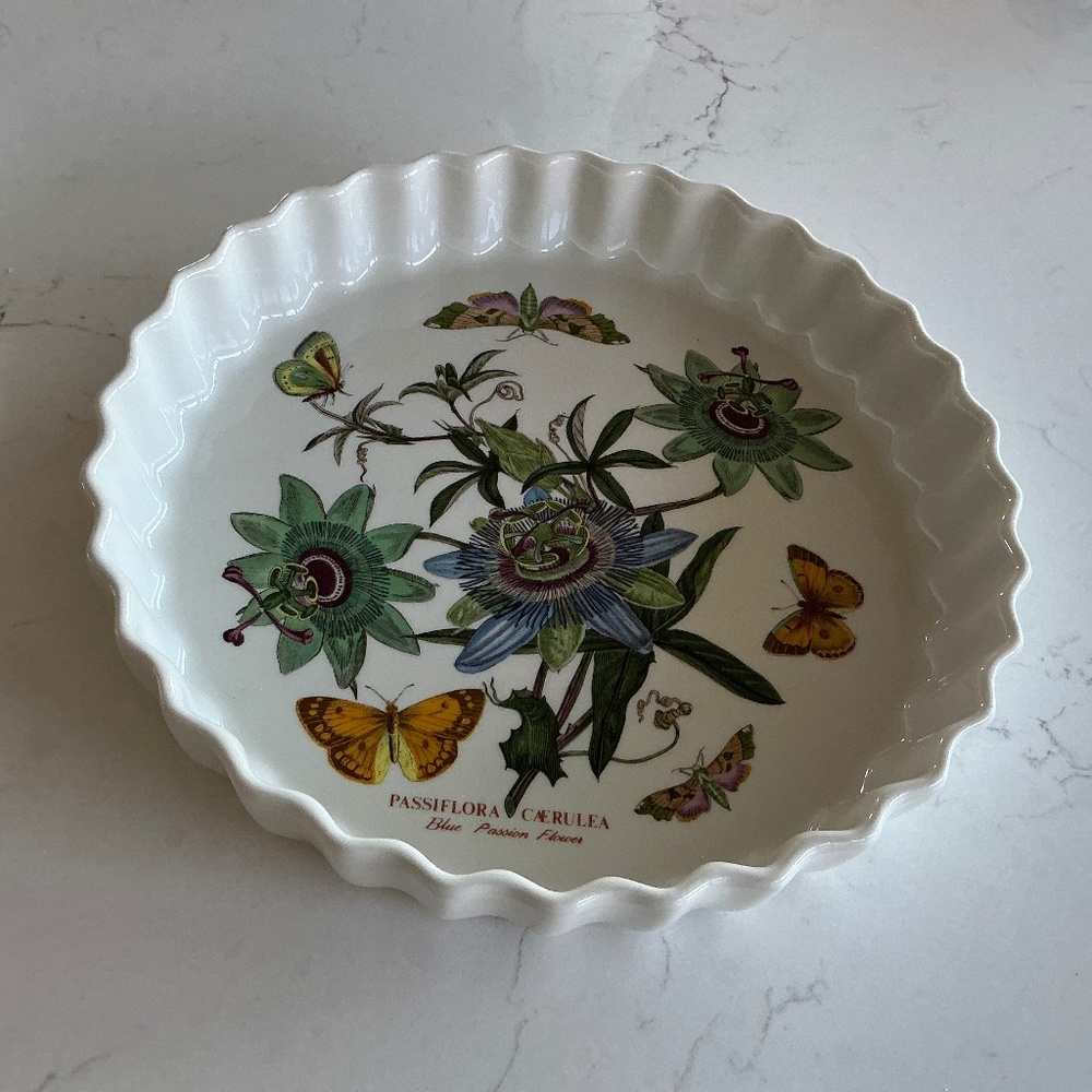 Vintage quiche dish Portmeirion Passiflora Caeulea